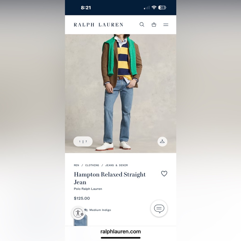 Ralph Lauren Men's The Hampton Relaxed Straight Jeans